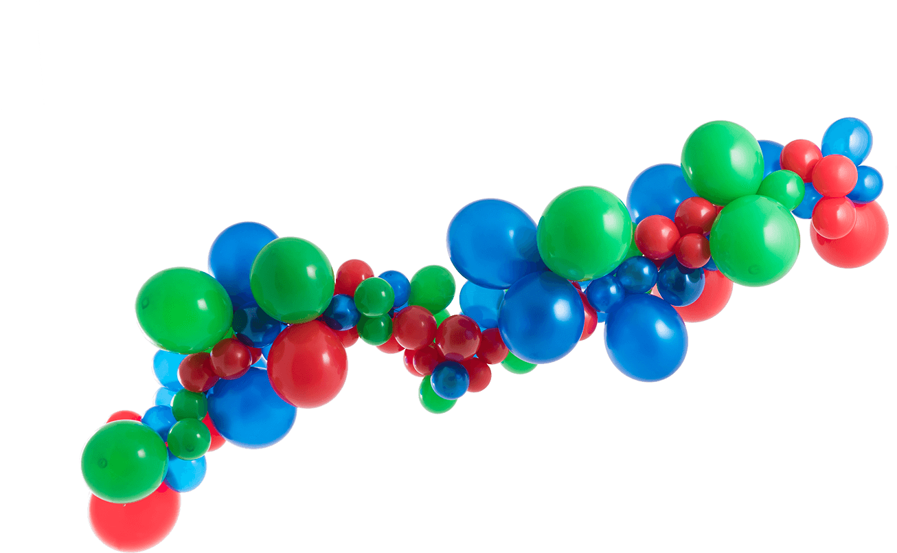 Hero Mask Balloon Garland Kit - Balloon (1400x1400), Png Download