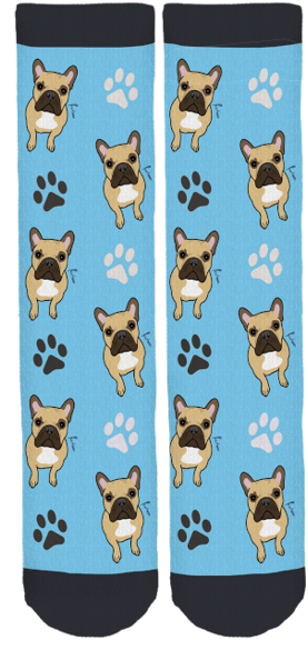 French Bulldog Crew Socks - Sock (285x599), Png Download
