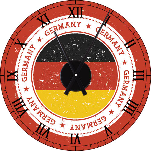 Germany Grunge Flag Wall Clock Decal And Mechanism - Clock (500x500), Png Download