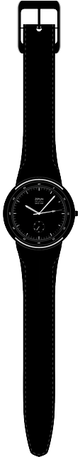 Black, Hand, Time, Analog, Watch - Swatch Png (320x640), Png Download