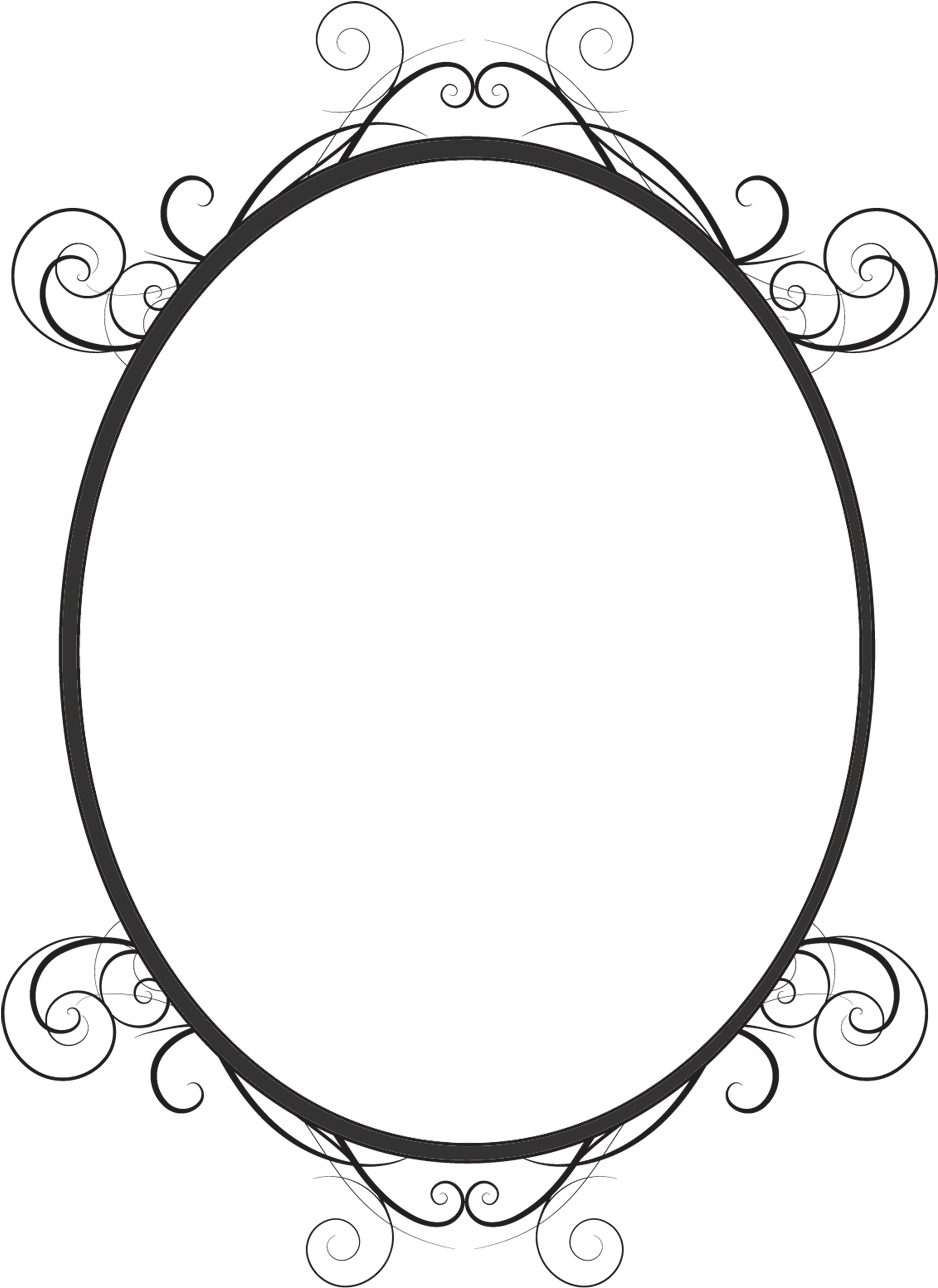 Fancy - Black Oval Frame Png (1000x1300), Png Download