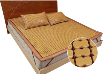 Summer Cooling Bed Mattress Pad Bamboo Mat - Bed Frame (350x350), Png Download
