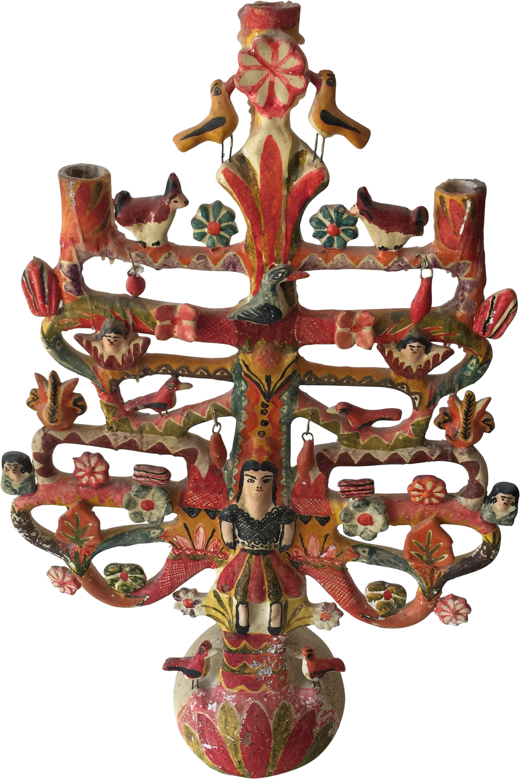 Vintage Mexican Tree Of Life Folk Art Pottery - Tree Of Life (2012x3018), Png Download