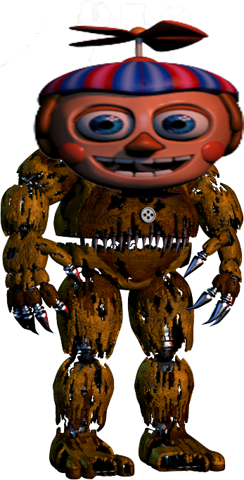 Bb Takes Over The World In Fnaf 5 - Nightmare Fredbear Ultimate Custom Night (347x683), Png Download