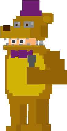 Fredbear - Fnaf 4 8 Bit Fredbear (324x424), Png Download
