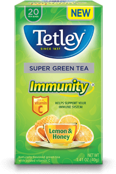 Immunity Green Tea Lemon Honey With Vitamin C - Immunity Tea Tetley (382x382), Png Download