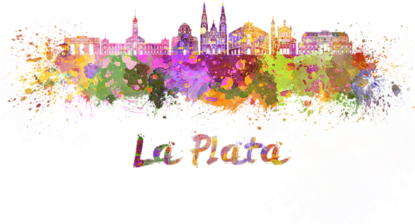 Bleed Area May Not Be Visible - Lahore Skyline In Watercolor (600x393), Png Download