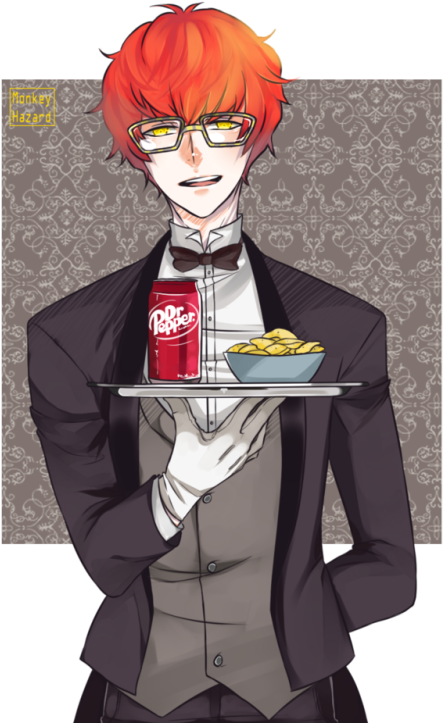 “would You Like Some, My Lady” - Mystic Messenger Seven Butler (484x750), Png Download