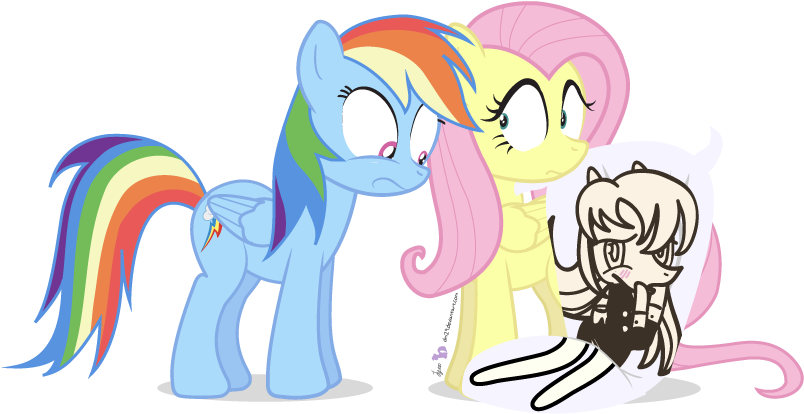 Dm29, Body Pillow, Duo, Fluttershy, Otaku, Otakushy, - Digital Art (850x460), Png Download