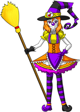Maki Halloween Clown Witch By Tf Circus-d9k8qs9 - Witches And Clowns Halloween (338x479), Png Download