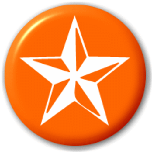 Small 25mm Lapel Pin Button Badge Novelty White And - Black And Purple Star (500x500), Png Download