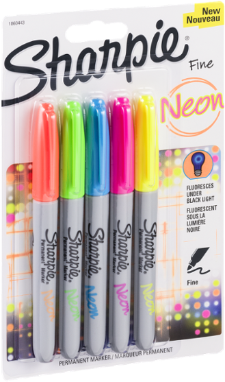 Neon Sharpies Glow In The Dark (600x600), Png Download