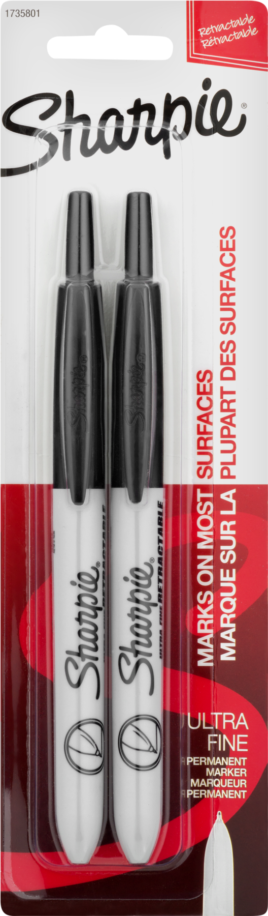 Sanford Sharpie Marker, Chisel Tip, 2/pk, Black (1800x1800), Png Download