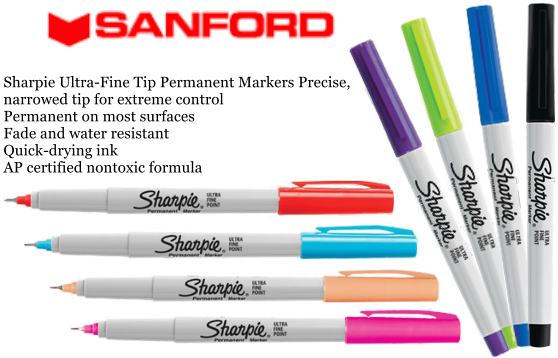 No Shaking Or Sharpie Ultra-fine Tip Permanent Markers - Marker Sharpie Ultra Fine 0.40mm Fashion Colours Asst (559x368), Png Download