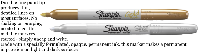 Durable Fine Point Tip Produces Thin, Detailed Lines - Marker Perm Fine Sh Silve (650x189), Png Download