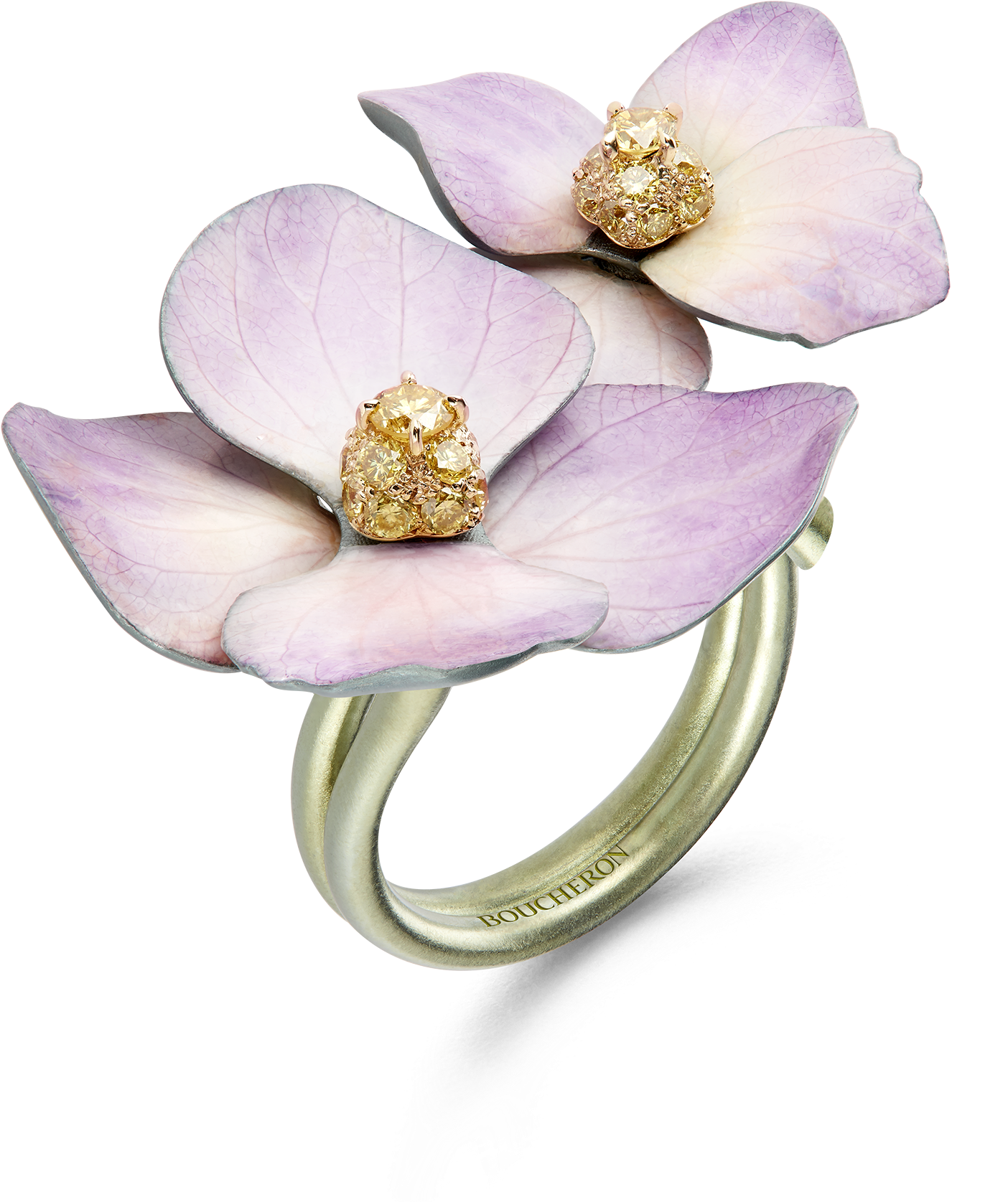 Boucheron Titanium, Diamond And Natural Petal Flower - Boucheron New High Jewelry (2000x2000), Png Download