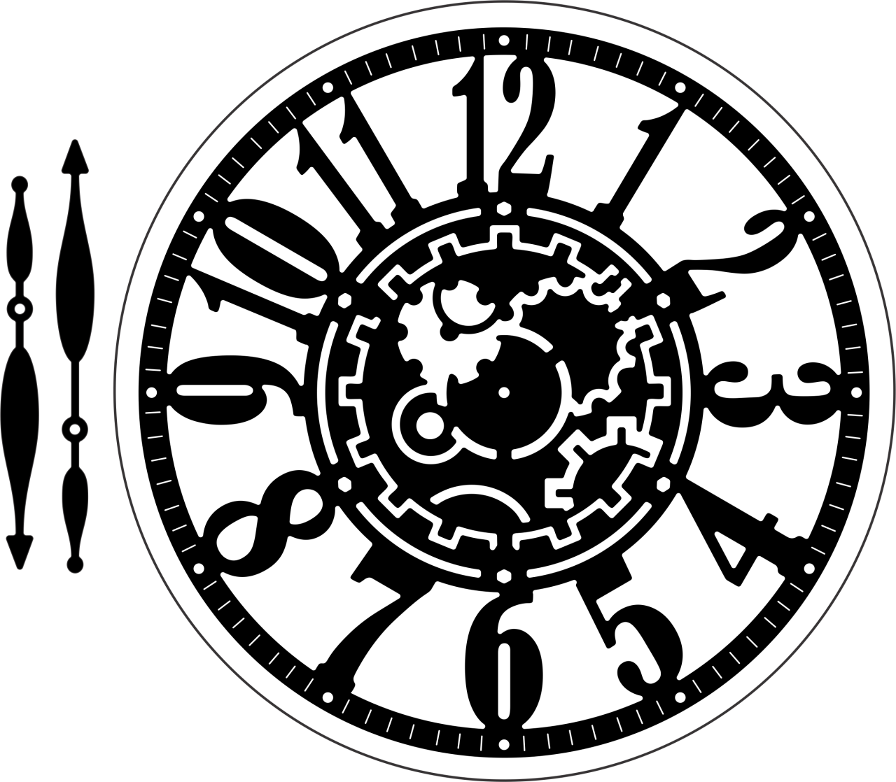 Steampunk Gear Stencil - Blade Intrepid Watches Price In India (1280x1118), Png Download