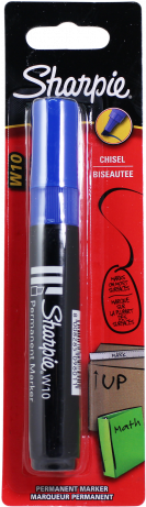 Sharpie Permanent Blue Marker W10 Chisel Tip Hanging - Sharpie W10 Chisel Tip Permanent Marker Black (736x460), Png Download