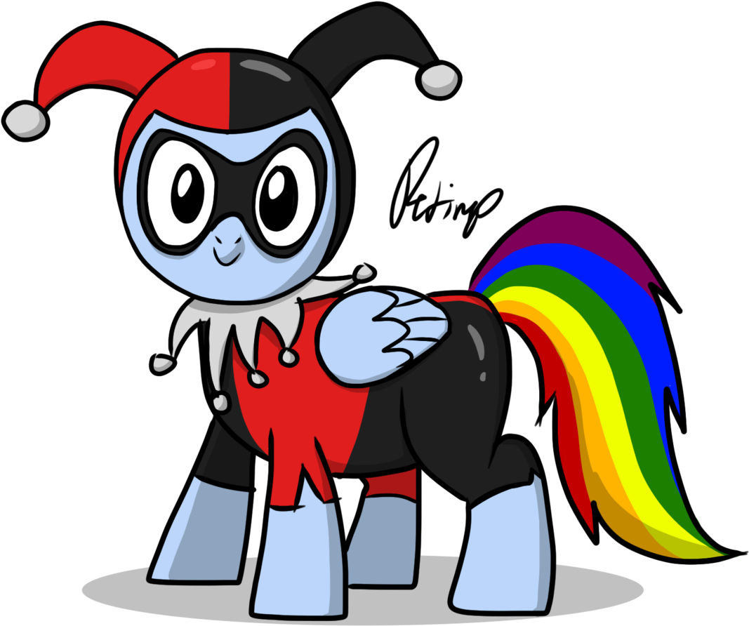 Petirep, Batman, Harley Quinn, Rainbow Dash, Safe - Rainbow Dash Harley Quinn (1217x1024), Png Download