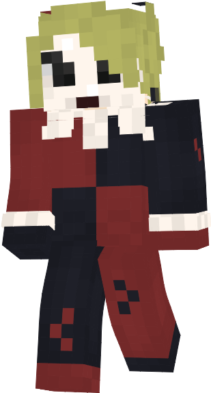 This Skin Isn't A Direct Reference To A Specific Harley, - Harley Quinn Minecraft Skin Editor (313x587), Png Download