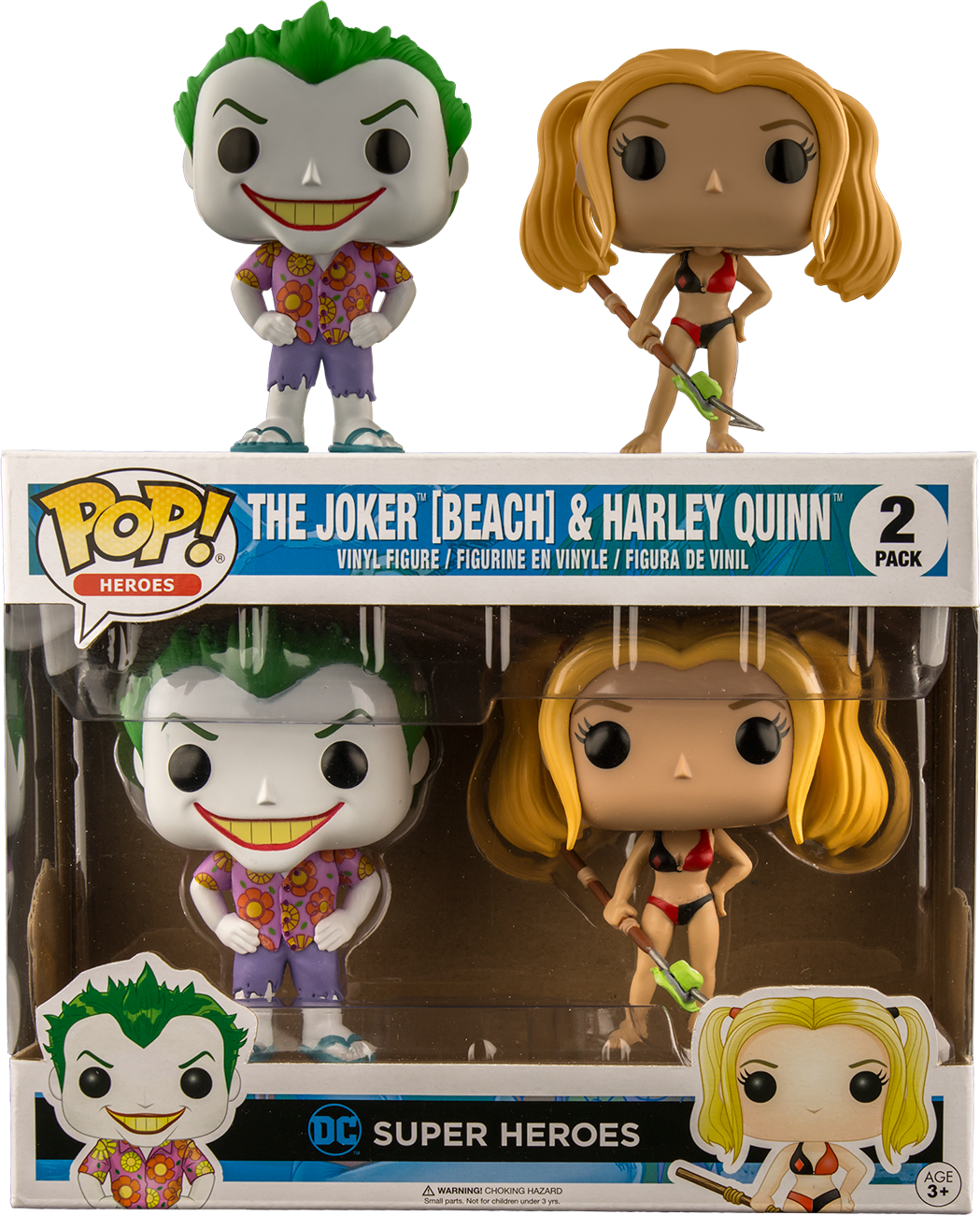 Joker And Harley Beach Pop Vinyl Figurines 2 Pack - Joker And Harley Quinn Funko Pop (484x600), Png Download