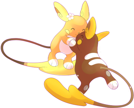 Buttermilk Loves Her Girlfriend - Shiny Alolan Raichu Pokemon Sun (500x373), Png Download