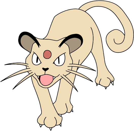 Raichu Meowth Persian - Persian Pokemon Black And White (534x524), Png Download