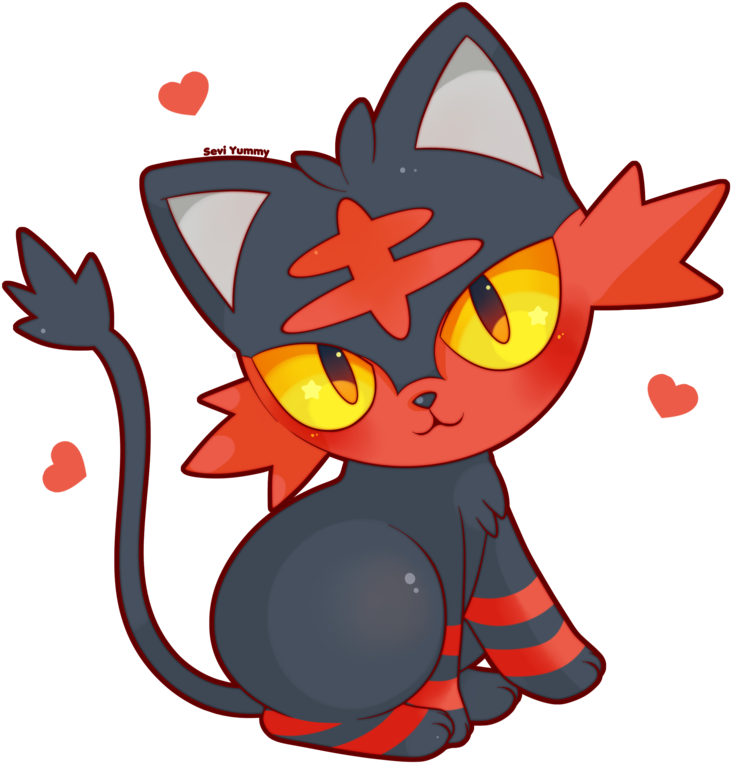 Litten New Pokemon Starter By Seviyummy-da24o9i - Cute Alolan Pokemon (800x800), Png Download