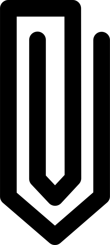 Attach Paperclip Interface Symbol Of Straight Lines (440x980), Png Download