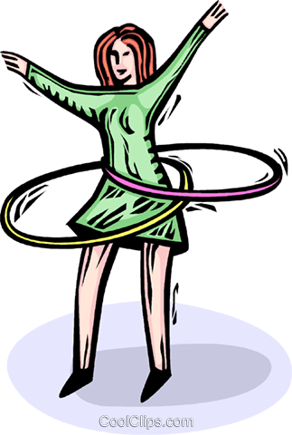 Woman With Two Hula Hoops Royalty Free Vector Clip - Royalty Payment (323x480), Png Download