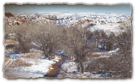 Picture Of A Snowy Draw - Painting (450x275), Png Download