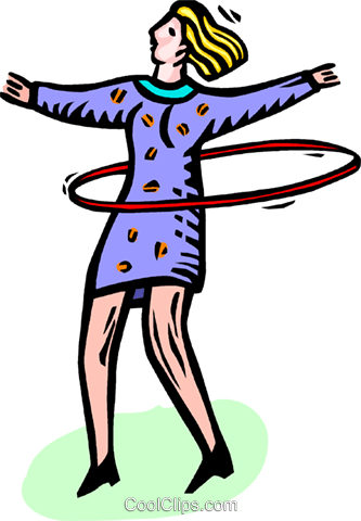 Woman With A Hula Hoop Royalty Free Vector Clip Art - Clip Art (333x480), Png Download