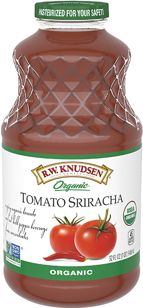 Organic Tomato Sriracha Beverage - Rw Knudsen Tomato (300x615), Png Download