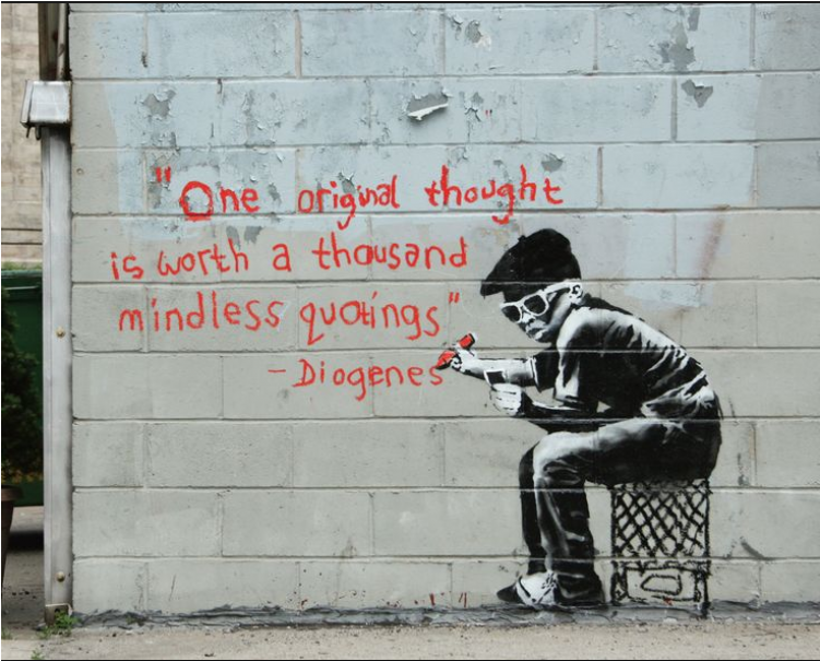 Banksy One Original Thought (750x750), Png Download