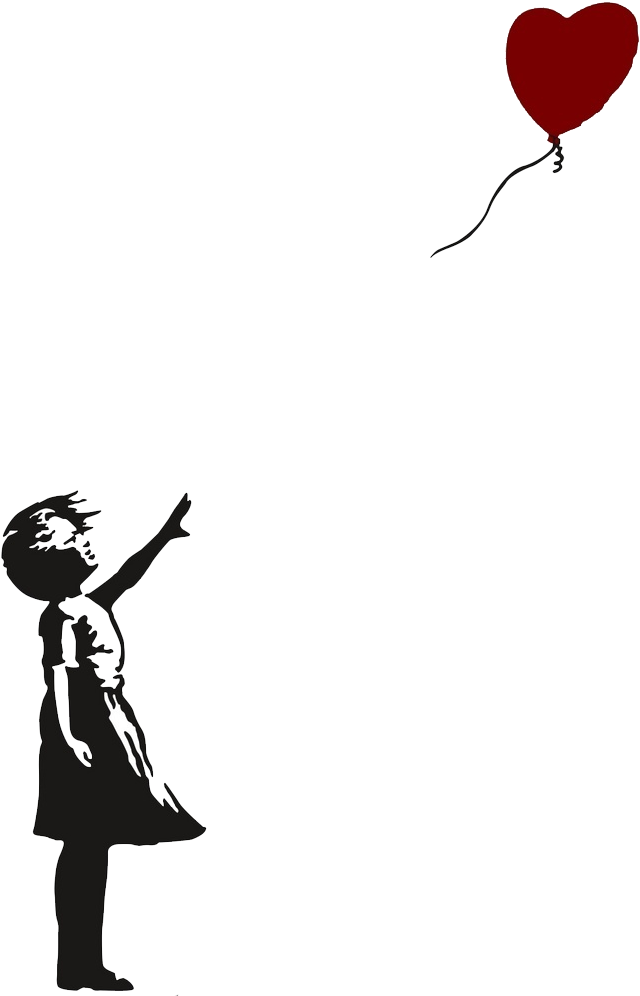 Banksy Is An English-based Graffiti Artist, Political - Girl With Love Heart Balloon (1000x1000), Png Download