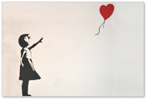 Banksy Balloon Girl Canvas Art - Girl Balloon Wall Sticker (480x480), Png Download