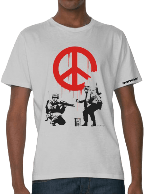 Banksy's Tee - International Day Of Peace Posters (576x620), Png Download