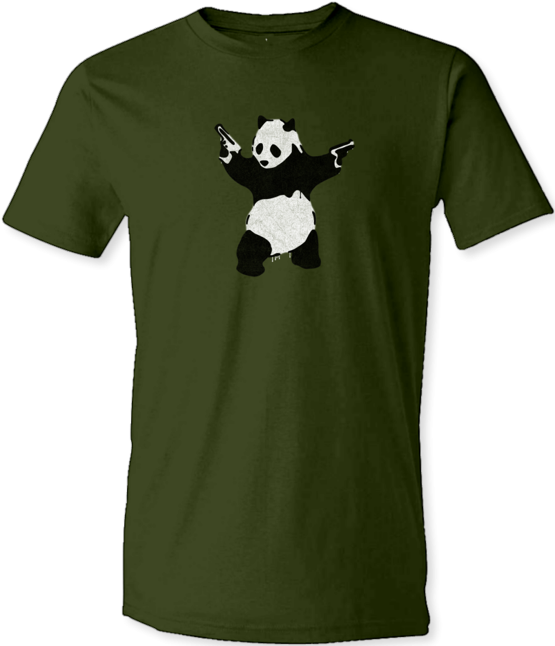 Banksy "armed Panda" T Shirt - Banksy (820x1000), Png Download