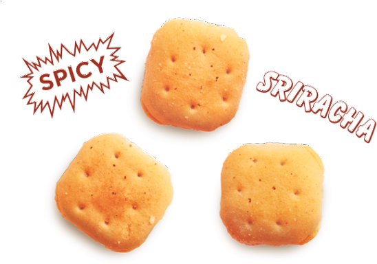 Sriracha Seasoned Snack Crackers - Cracker (569x404), Png Download