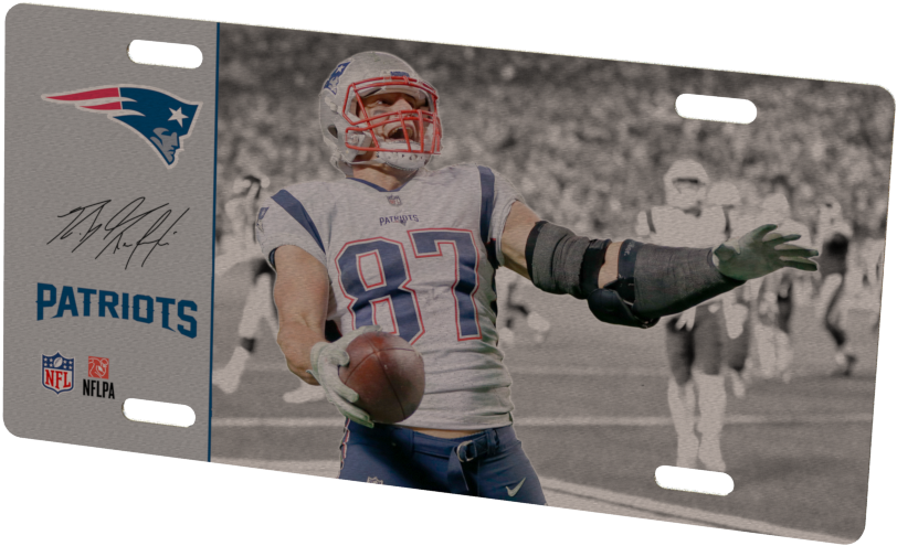 New England Patriots Rob Gronkowski Metal Photo - New England Patriots (1024x768), Png Download