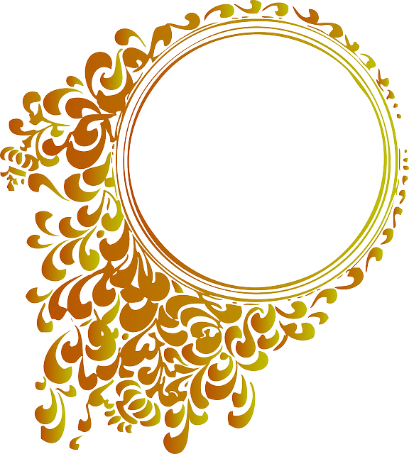 Golden Frame-305566 640 Google Photo Frame Purple Flower - Round Vector Designs Png (576x640), Png Download
