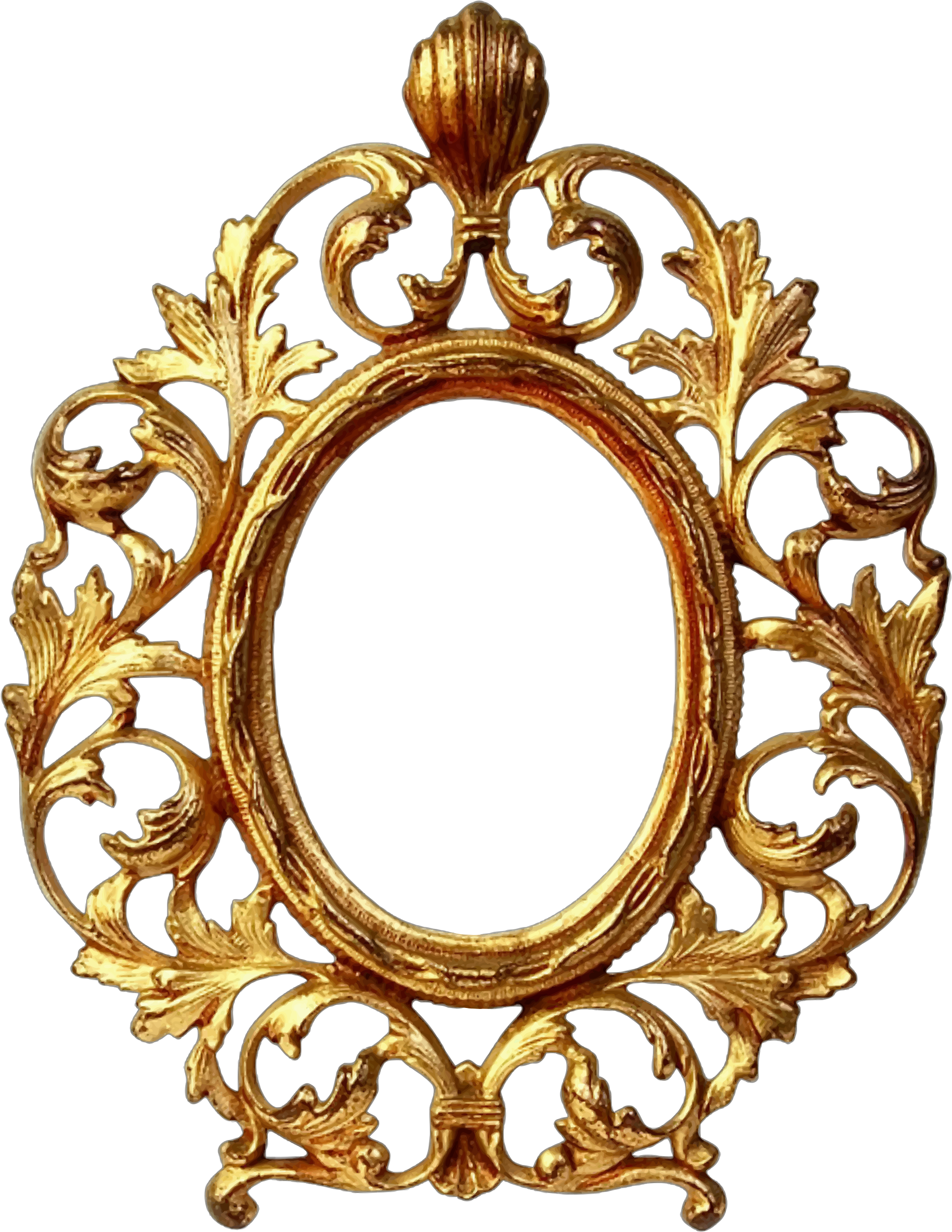 Picture Frames Decorative Arts Gold Ornament Mirror - Marcos Ovalados De Fotos Vector (579x749), Png Download