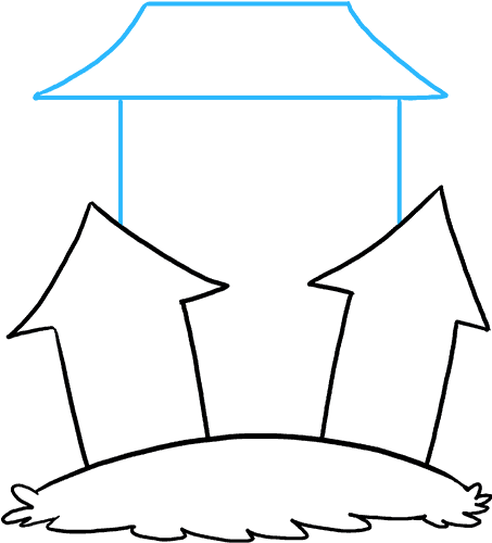 How To Draw Haunted House - Drawing (680x678), Png Download