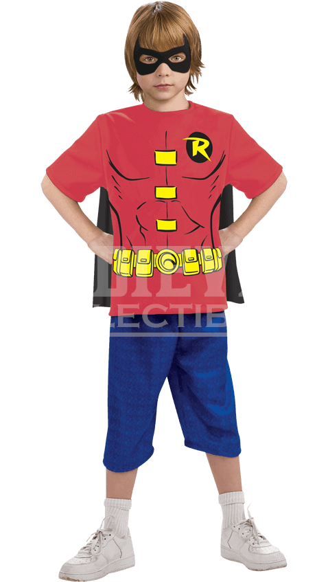 Kids Robin Cape T-shirt With Mask - Boys Robin T Shirt (850x850), Png Download