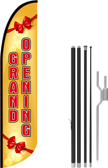 13ft Grand Opening Stock Blade Flag With Ground Stake - Flag (800x600), Png Download