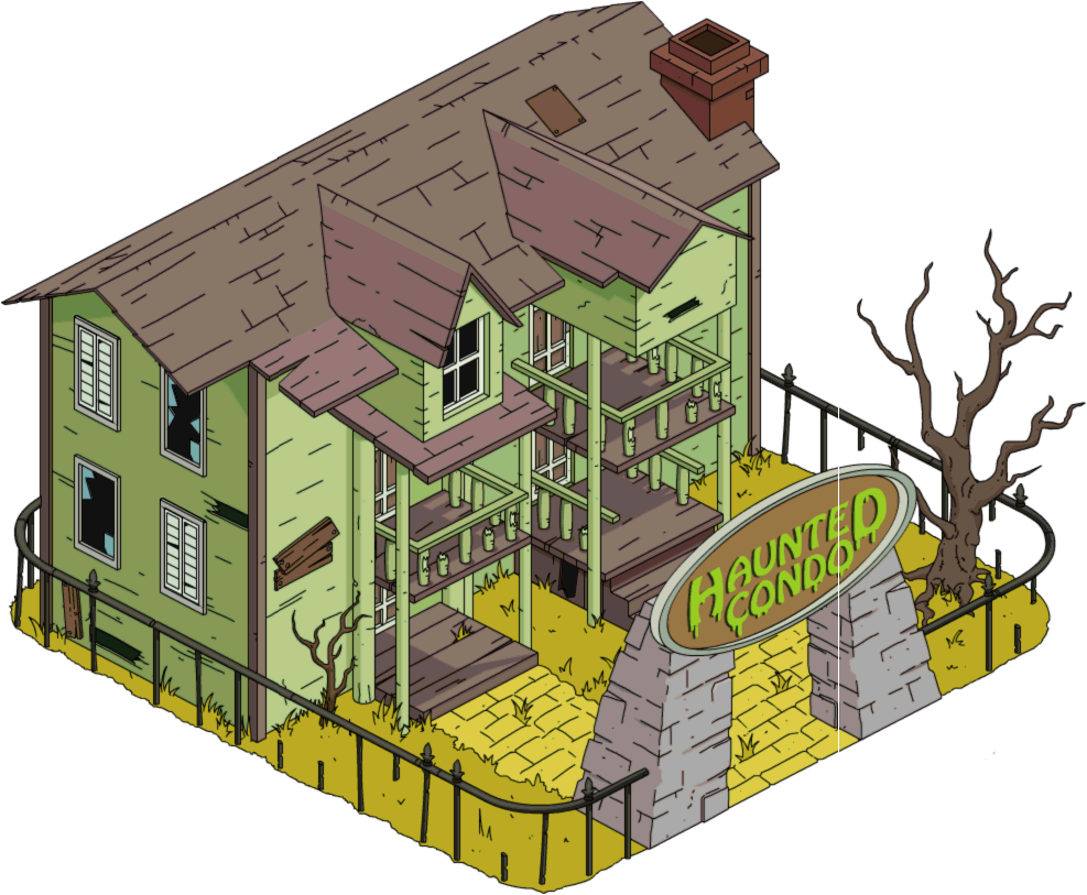 Tapped Out Haunted Condo - Simpsons Tapped Out Buildings (987x813), Png Download