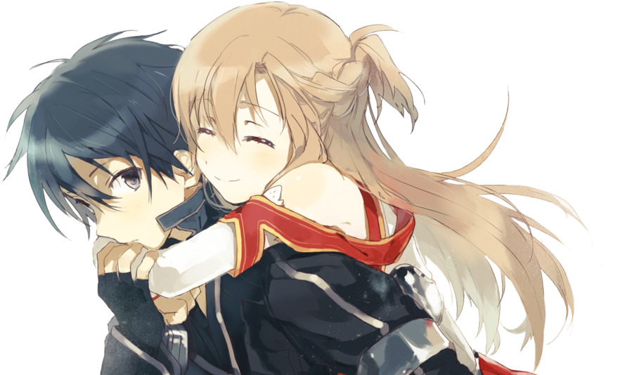 Anime Sword Art Online Kirito And Asuna Clipart - Asuna Et Kirito Sao (900x573), Png Download