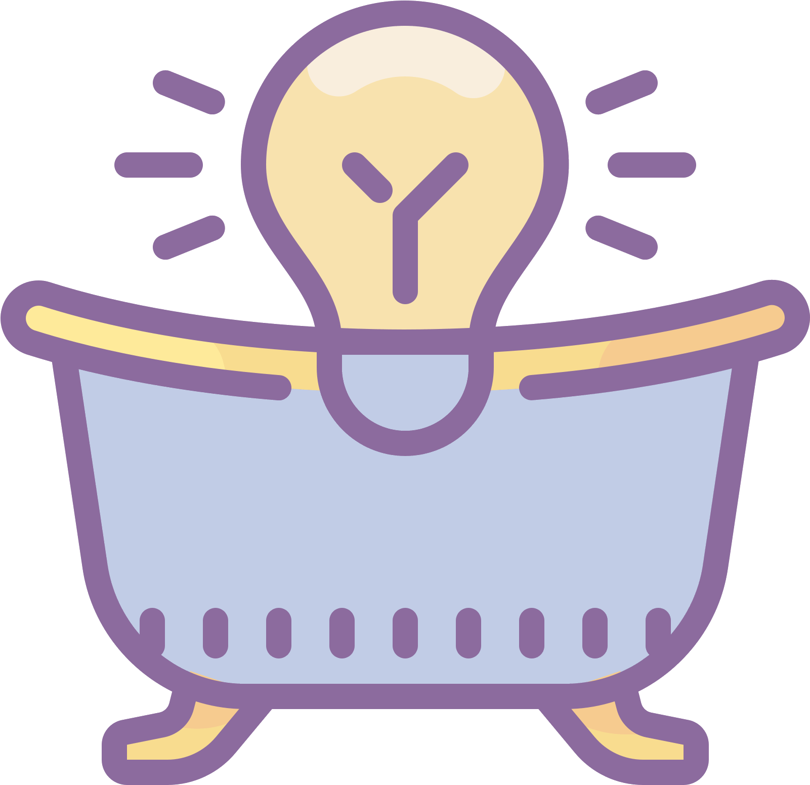 Bath Light Icon - Bathtub (1600x1600), Png Download