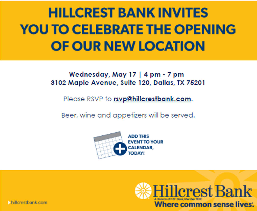 Hillcrest Bank Grand Opening - Hillcrest Bank (1500x880), Png Download
