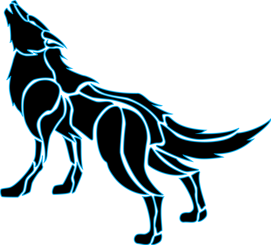 Tron Wolf Tribal By Miriajiyuu On Clipart Library - Wolf Vector Png (900x812), Png Download